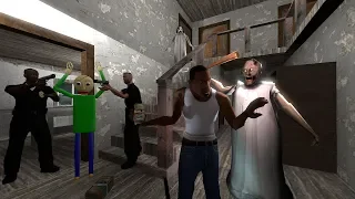 Granny vs Baldi vs GTA cj funny animation