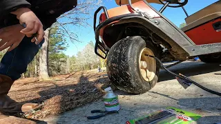 Plugging a tire