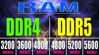 3200 MHz vs 3600 MHz vs 4000 MHz vs 4800MHz vs 5200MHz vs 5600MHz || DDR4 vs DDR5 || RAM TEST ||