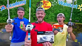 Walmart vs Academy vs Bass Pro Fishing Gear Challenge!