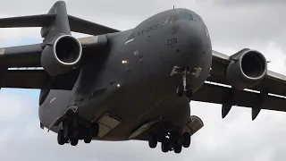 Big military planes conduct tactical approaches