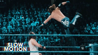 Slow motion footage of AJ Styles' WWE Title No. 1 Contender Match against Luke Harper: Feb. 28, 2017