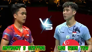 Badminton Loh Kean Yew (SGP) vs (INA) Anthony Sinisuka Ginting Mens Singles