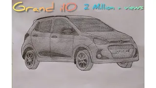 How to draw HYUNDAI GRAND i 10 || Syed Arsalan