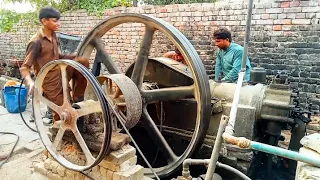 Old Ruston Engine Work With Flour Mill - Ruston Hornsby Engine - Start up Diesel Engine - Engines