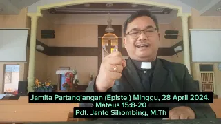 Jamita Partangiangan Epistel, Minggu 28 April 2024. Mateus 15 :8-20.