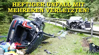 [GROSSE ZERSTÖRUNG] - MEHRERE VERLETZTE NACH CRASH - | FRAU EINGEKLEMMT | FEUERWEHR | BERGUNG