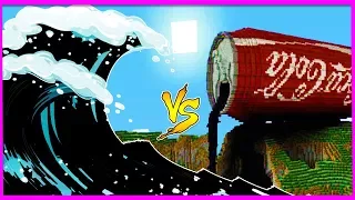 Minecraft - COCA COLA TSUNAMI VS BASE CHALLENGE! W/LittleLizard & Little Ropo