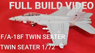 Full Build F/A-18F Super Hornet  1/72 Scale . Italerie Kit No:093