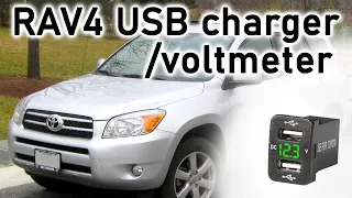 Installing Button Dual USB Port Quick Charger / Voltmeter to Toyota RAV4 XA30 2006