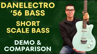 Danelectro '56 short scale bass: Demonstration of sounds and sonic comparison to Fender style basses