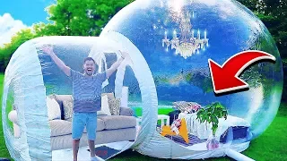 Living In The World's Biggest Bubble House!! (GIANT BUBBLE TENT)