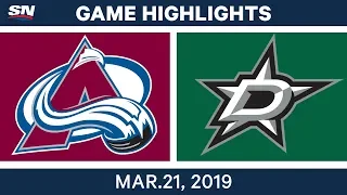 NHL Game Highlights | Avalanche vs. Stars - March 21, 2019