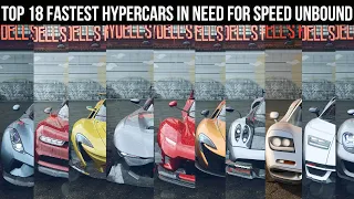NEED FOR SPEED UNBOUND - TOP 18 FASTEST S+ CARS TOP SPEED BATTLE | FASTEST HYPERCARS IN NFS UNBOUND