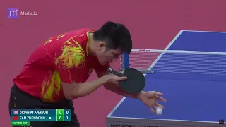 Fan Zhendong. Сколько раз игрок бросает мячик на стол перед подачей?