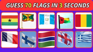how good is your general knowledge  Guess 70 flags in 3 seconds
