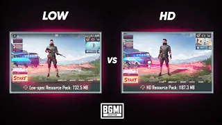 Low Spec vs HD Resource Pack | Fix Lag | BGMI