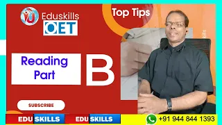 Edu Skills OET: Reading Part - B: Strategies, Tips & Tricks: OET made easy