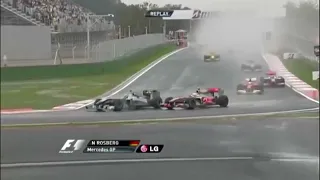 Nico Rosberg overtake on Lewis Hamilton Korean GP 2010