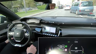 Peugeot 508: Traffic Jam Assist & Highway assist. Semi-autonomous driving, adaptive cruise control