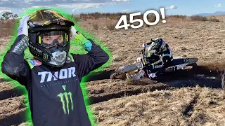 Dangerboy Rides Dads 450 in The Hills!
