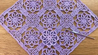 UNUSUAL AND BEAUTIFUL 🧶 Crochet Pattern Square Motif Runner Blouse Pattern