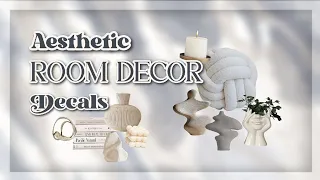 aesthetic realistic room decor bloxburg decal codes (vases, sculptures, books, candles) | ROBLOX