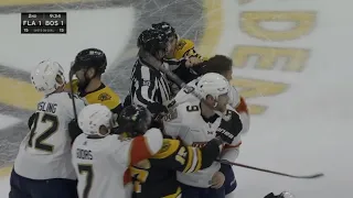Florida panthers vs Boston Bruins￼ scuffle after hit (2022 NHL)￼