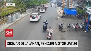 Dikejar di Jalanan, Pencuri Motor Jatuh