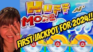 1ST 2024 JACKPOT! OF COURSE IT'S HUFF N MORE PUFF!