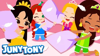 Princess Pajama Party | Let the secret party begin:D | Sleepover | Princess Song for Kids | JunyTony