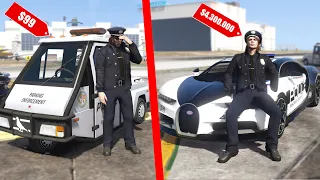 CARRO DA POLICIA MAIS BARATO VS MAIS CARO NO GTA 5!! (Incrível)