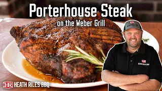 Grilling a MASSIVE 3lb Porterhouse Steak on the Weber Kettle | How to Grill a Steak