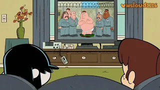 The Loud House: Lynn Jr. and Lucy watching "Family Guy," until Lincoln stops them