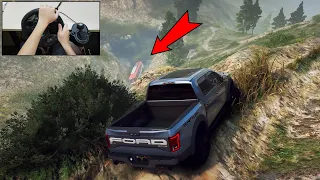 GTA 5 - Ford F-150 Raptor - Towing Crash Bus on Mountain | Realistic Off-roading | DP Gaming