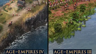 Age Of Empires IV vs Age Of Empires III DE - Comparison | Side by Side