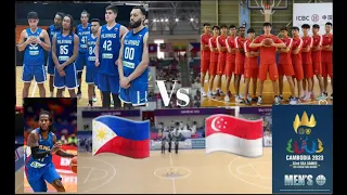 GILAS PILIPINAS Vs SINGAPORE Mens Basketball PRELIMINARY Round (ENGLISH commentator) SEA Games 2023