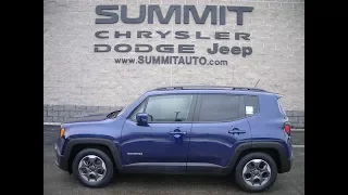 2016 USED JEEP RENEGADE LATITUDE FOND DU LAC JETSET BLUE WALK AROUND REVIEW SOLD! 7J480A SUMMITAUTO
