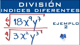 División de radicales con indices diferentes | Ejemplo 2