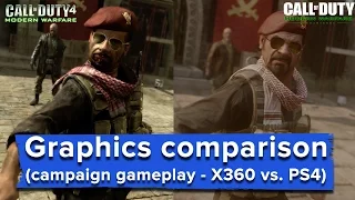 Modern Warfare Remastered graphics comparison - full game  (X360 vs. PS4)