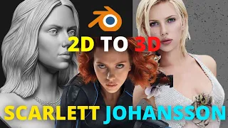 Blender Tutorial | 2D Image to 3D Model Scarlett Johansson | keentools facebuilder blender | B3d