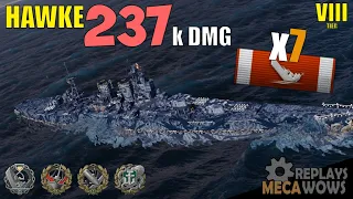 Hawke 7 Kills & 237k Damage | World of Warships Gameplay