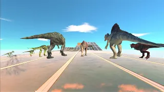 Carnivorous dinosaur speed race. Long straight course! | Animal Revolt Battle Simulator