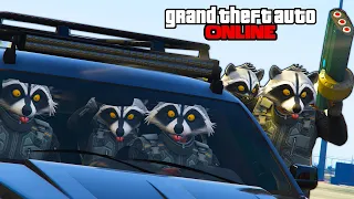 GTA 5 - RACCOON SQUAD TERRORIZES ONLINE PLAYERS (Trolling & Funny Moments)