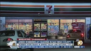2 South Bay 7-Eleven stores robbed by masked, armed duo overnight