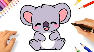 HOW TO DRAW A CUTE KAWAII KOALA EASY 🐨❤️