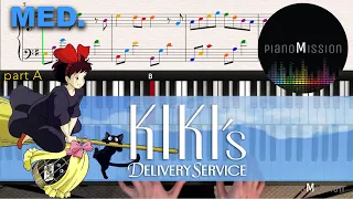 [Real Piano Tutorial]A TOWN WITH AN OCEAN VIEW_ Kiki's delivery service with Follow-Up Tutorial