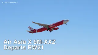 Air Asia X A330-330 (9M-XXZ) Departs RW21 at Perth Airport (YPPH).