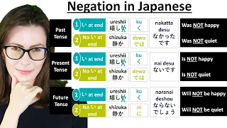Japanese Language - Grammar - Past, Present & Future Tense - Negations