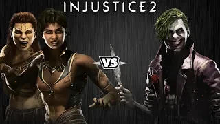 Injustice 2 - Гепарда и Виксен против Джокера - Intros & Clashes (rus)